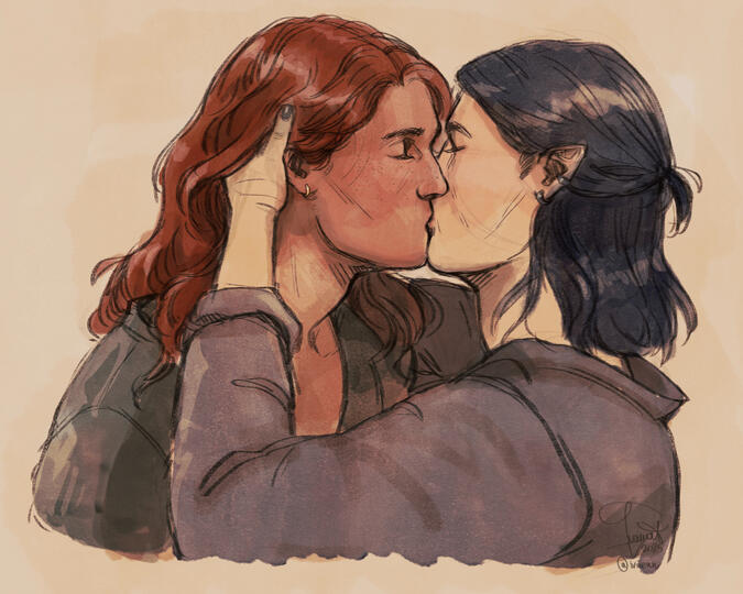 Portrait (+ additional character + watercolor)